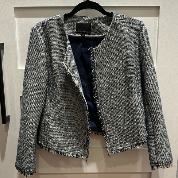 Women’s Blue and white structured jacket - Picture 1 of 3